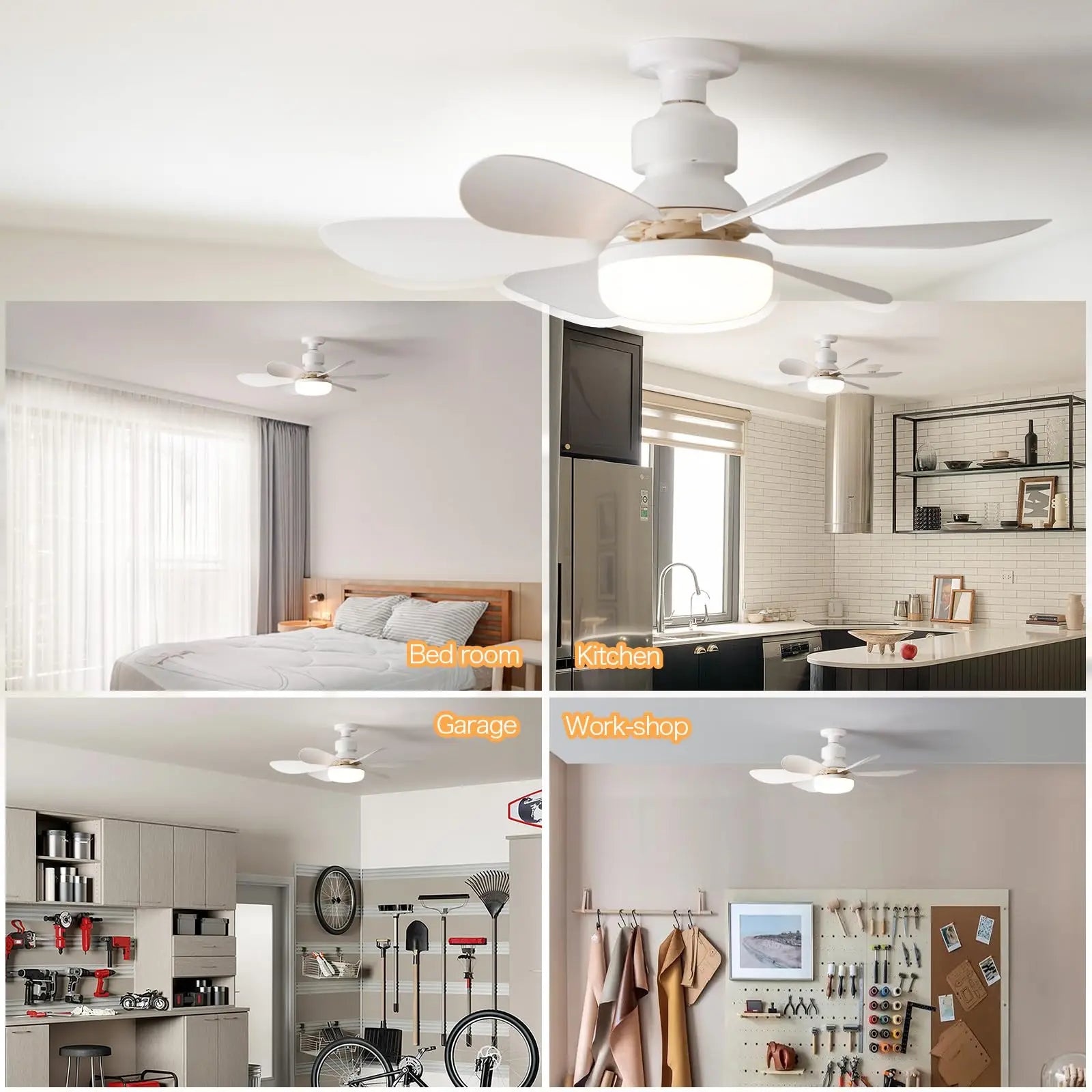 LED 40W Ceiling Fan Light E27 with Remote Control for Dimming, Suitable for Living Room, Study, Household Use, 85-265V