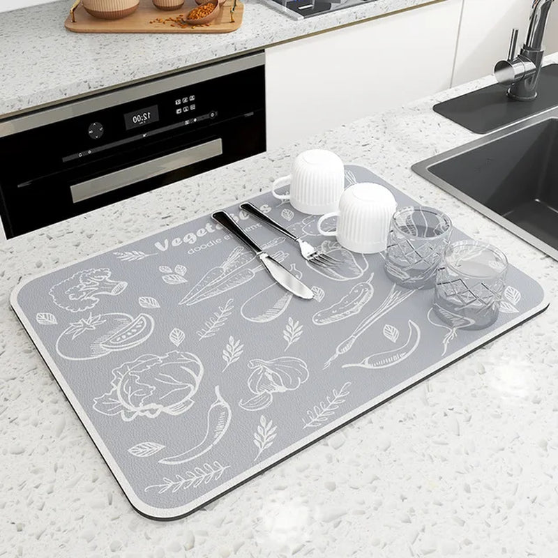 Large Kitchen Super Absorbent Mat Coffee Dish Draining Mat Drying Mat Quick Dry Bathroom Drain Pad Kitchen Faucet Placemat