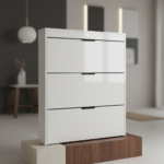 Tilt-Out Shoe Rack White