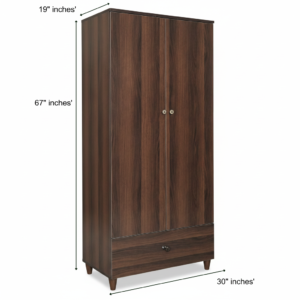 Homs Lux Modern 2-Door Wardrobe with Bottom Drawer