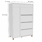 Shoe Cabinet 4 Flip-Drawers & Vertical Boot Compartment - Image 2