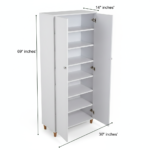 Homs Lux Alpine White 7-Tier Utility Cabinet with Doors - Image 2