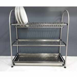 Homs Lux Stainless Steel 3-Tier Multi-Utility Kitchen Rack