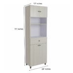 Homs Lux Nordic Multi-Utility Kitchen Pantry Cabinet with Doors & Center Display - Image 2