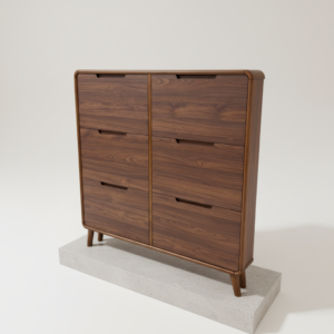 Walnut 6-Drawer Chest