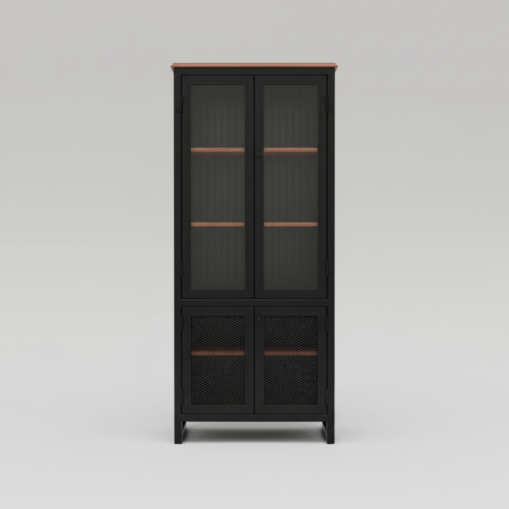 Metal Mesh Display Cabinet