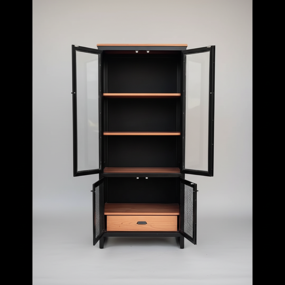 Metal Mesh Display Cabinet