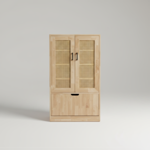 Solid Pine Wood 5-Tier Shoe Rack & Multi-Purpose Storage Cabinet