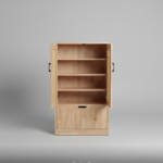Solid Pine Wood 5-Tier Shoe Rack & Multi-Purpose Storage Cabinet