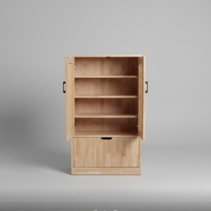 Solid Pine Wood 5-Tier Shoe Rack & Multi-Purpose Storage Cabinet