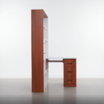 Home Office Workstation – Multi-Tier Bookshelf & Desk Combo with 5-Drawer Storage