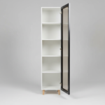 Slim Pillar Showcase – Arctic White Cabinet