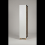 Slim Pillar Showcase – Arctic White Cabinet