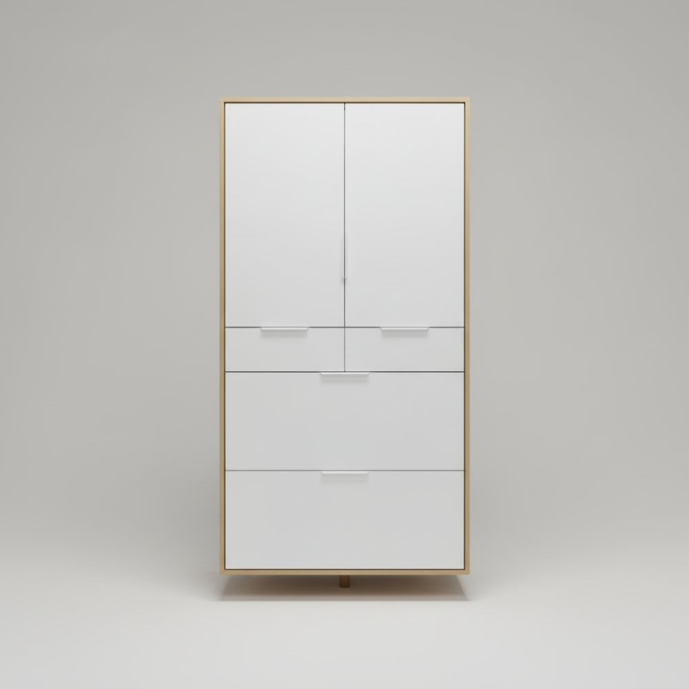 4-Drawer Storage Cabinet, Minimalist Bedroom Cupboard.