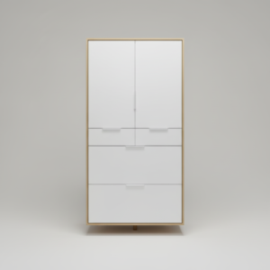 4-Drawer Storage Cabinet, Minimalist Bedroom Cupboard.