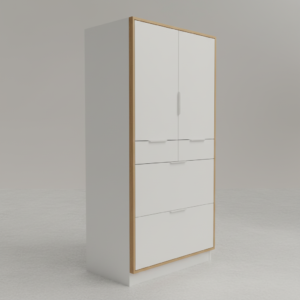 4-Drawer Storage Cabinet, Minimalist Bedroom Cupboard.