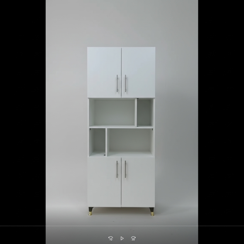 Display Cabinet – 5-Tier Glass Showcase with Dual Base Drawers