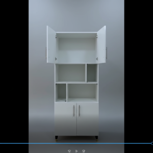 Display Cabinet – 5-Tier Glass Showcase with Dual Base Drawers