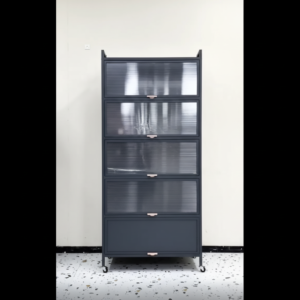 Modern 5-Tier Fluted Mesh Cabinet | Homs Lux Executive Storage