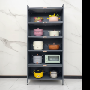 Modern 5-Tier Fluted Mesh Cabinet | Homs Lux Executive Storage