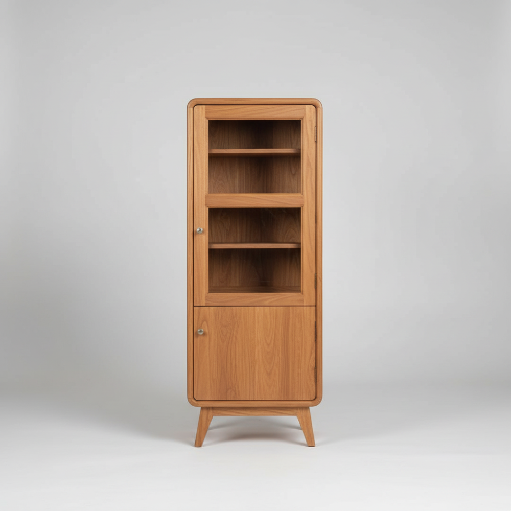 Rounded wood cabinet