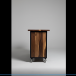 3-Drawer Wood & Metal Mesh Console