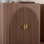 Arch-Fluted Natural Wood Cabinet