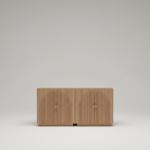 Arch-Fluted Natural Wood Cabinet