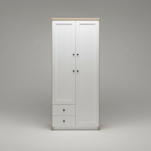 Modern White & Oak Wardrobe