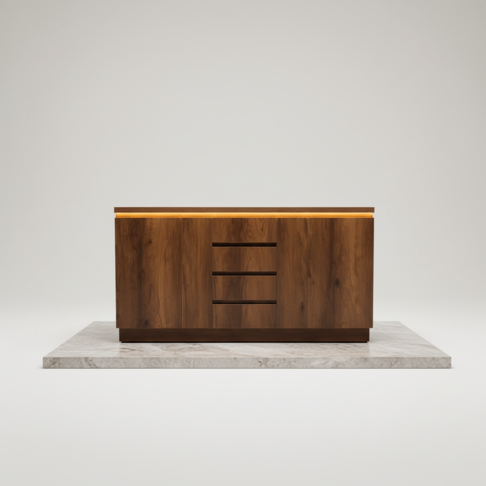 Modern LED Walnut Sideboard | Homs Lux Executive Storage Collection