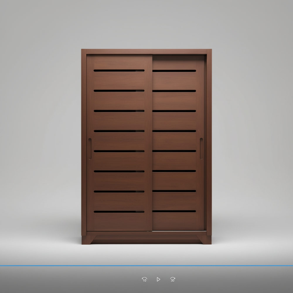 Slatted Wood Sliding Wardrobe