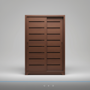 Slatted Wood Sliding Wardrobe