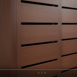 Slatted Wood Sliding Wardrobe