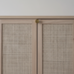 Japandi Mesh Accent Cabinet | Homs Lux Natural Wood Storage