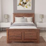 Solid Wood Platform Bed with Classic Panel Headboard – Premium Walnut Bedroom Furniture