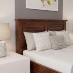 Solid Wood Platform Bed with Classic Panel Headboard – Premium Walnut Bedroom Furniture