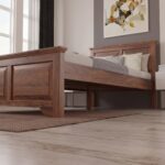 Solid Wood Platform Bed with Classic Panel Headboard – Premium Walnut Bedroom Furniture