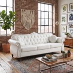 Chester Crown White 3-Seater Chesterfield Sofa