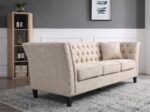 Chester Dark Cream 3-Seater Chesterfield Sofa