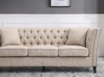 Chester Dark Cream 3-Seater Chesterfield Sofa