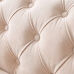 Chester Field Cream 3-Seater Chesterfield Sofa with deep button tufting, rolled arms, premium cream fabric upholstery, and nailhead trim.
