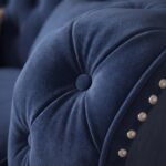 Chester Field Navy Blue 3-Seater Chesterfield Sofa with deep button tufting, premium velvet upholstery, rolled arms, and antique nailhead trim.