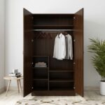 Walnut 2 Door Wardrobe with Jewelry Organizer