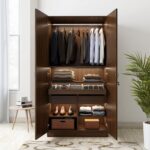 Walnut 2 Door Wardrobe with Jewelry Organizer