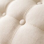 Modern White Upholstered 3-Seater Sofa with Button Tufted Back Cushions