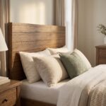 Modern Farmhouse Single Bed Frame with Horizontal Plank Wooden Headboard - Image 4